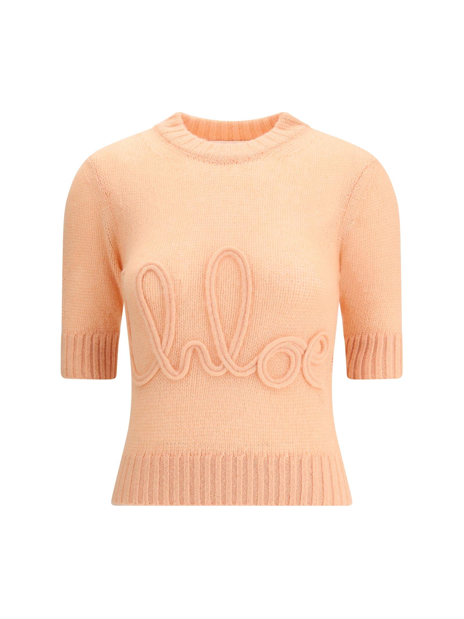 chloé logo wool sweater
