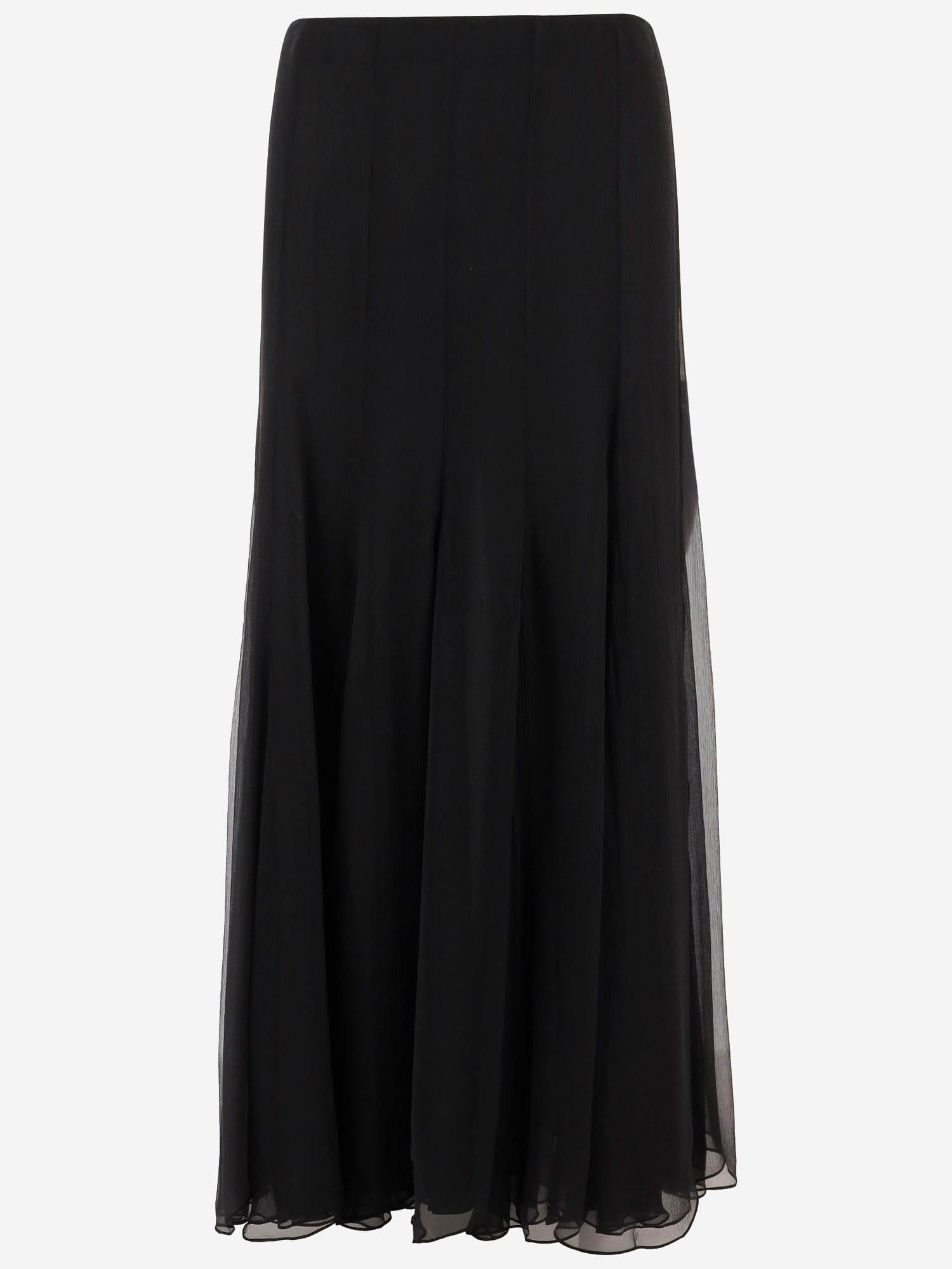 chloé long silk skirt