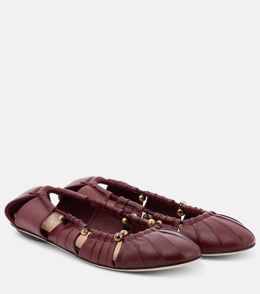 chloé luna cutout leather ballet flats