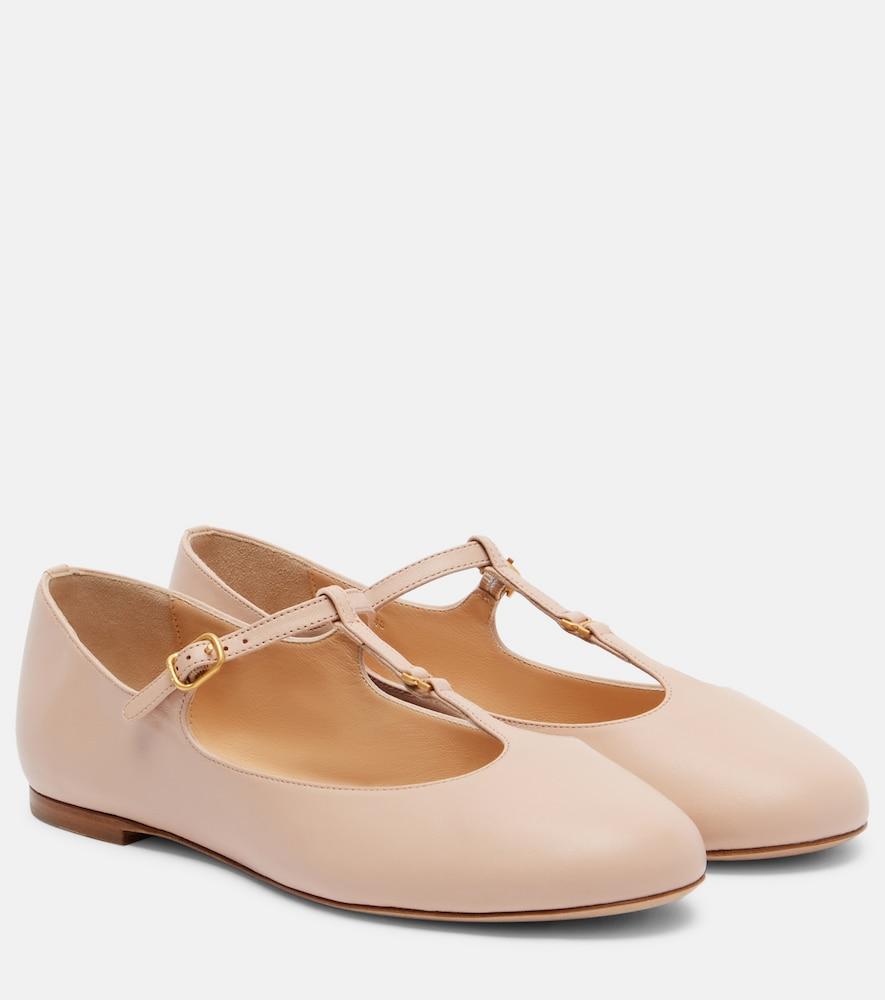 chloé marcie leather mary jane flats