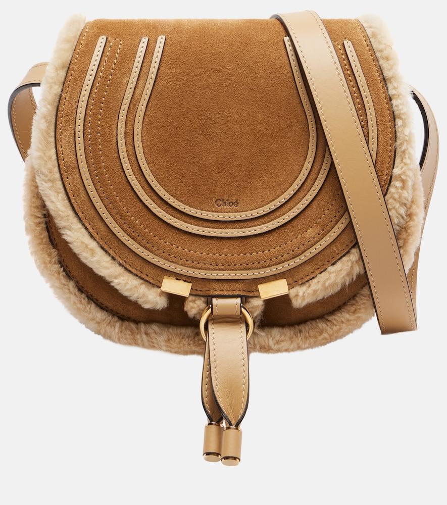 chloé marcie small suede crossbody bag