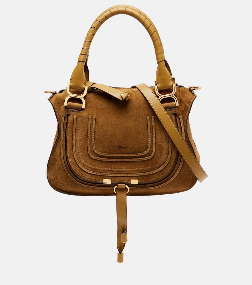 chloé marcie small suede tote bag