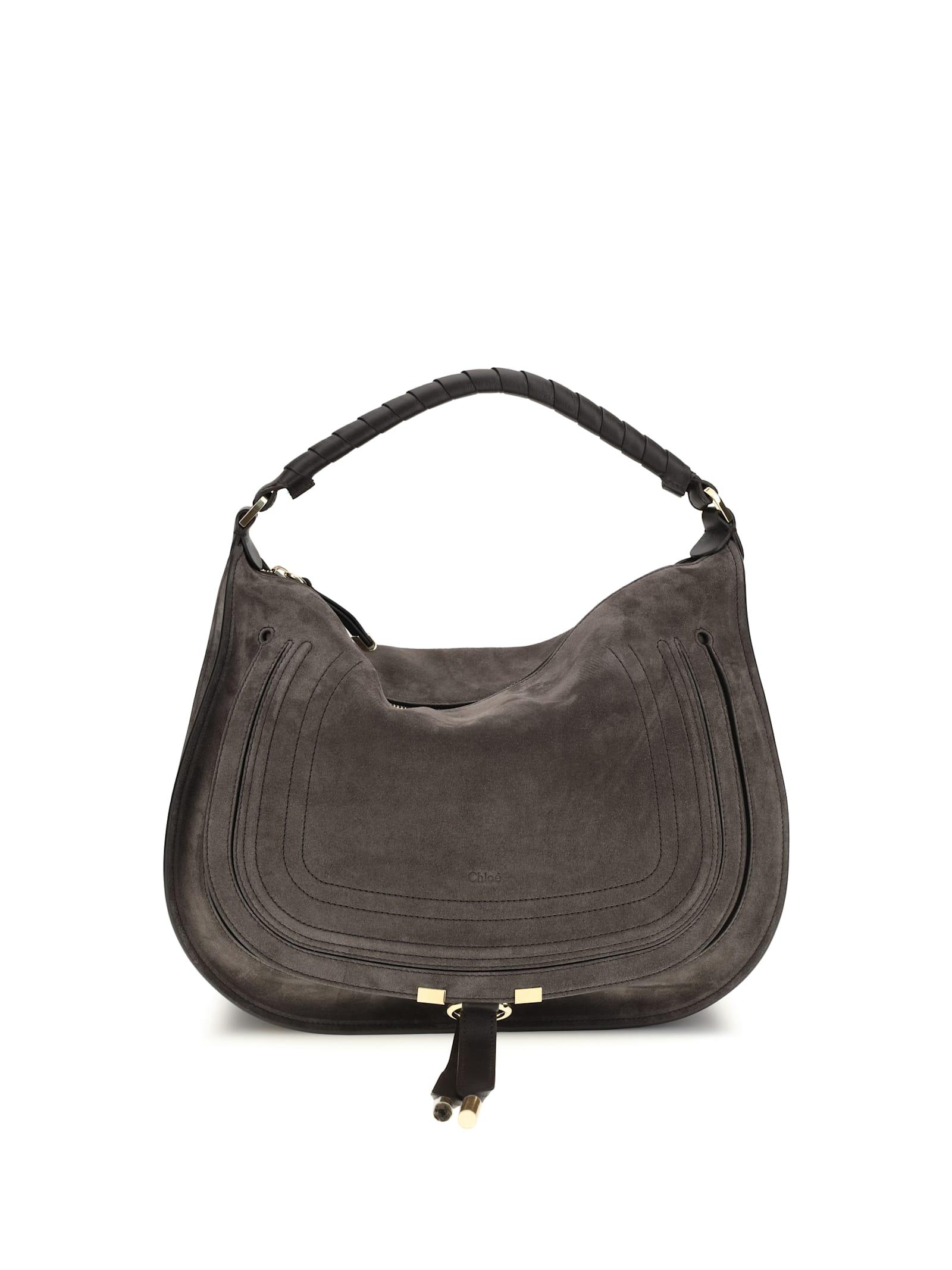 chloé marcie suede leather shoulder bag