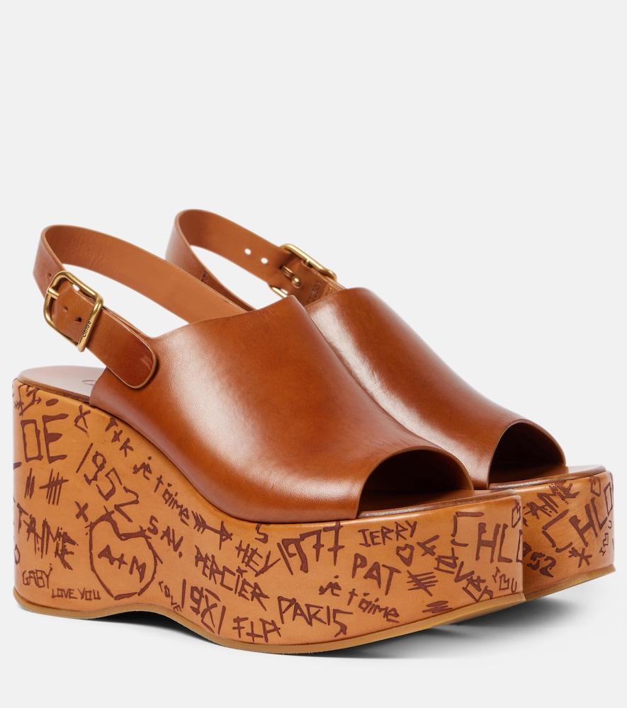 chloé maxime leather wedges