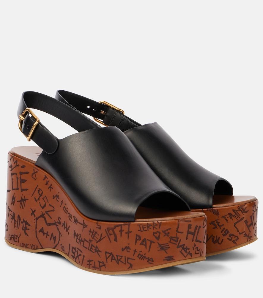 chloé maxime leather wedges