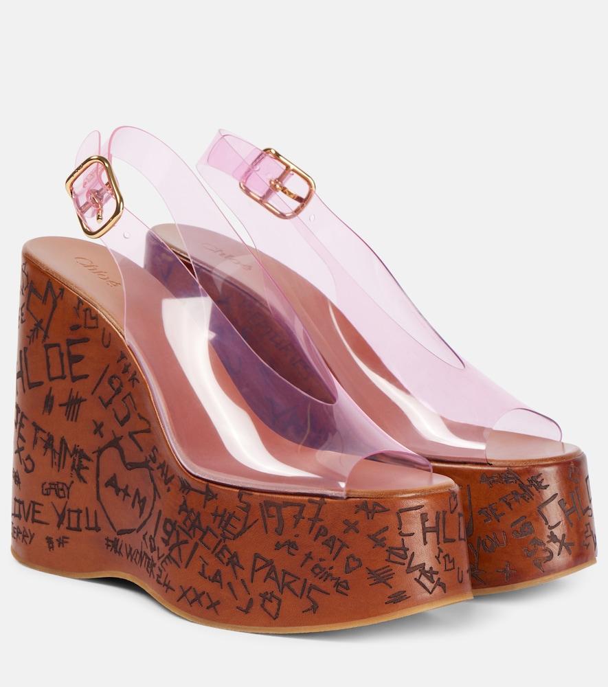 chloé maxime pvc slingback wedge sandals