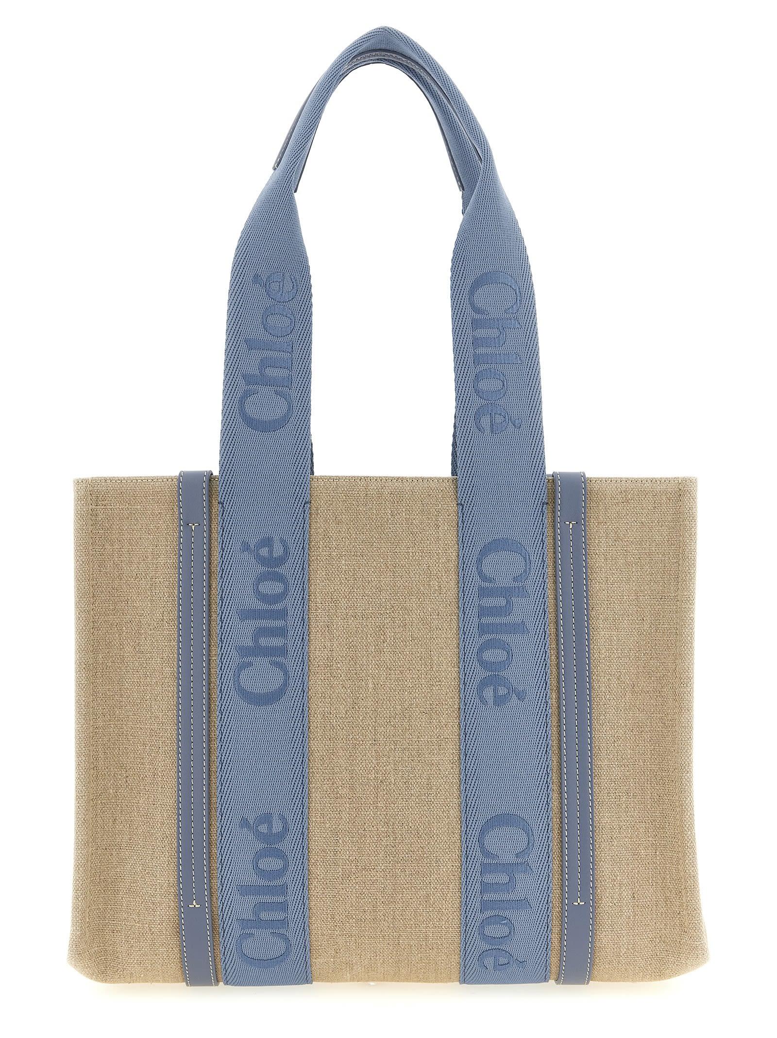 chloé medium woody shopping bag