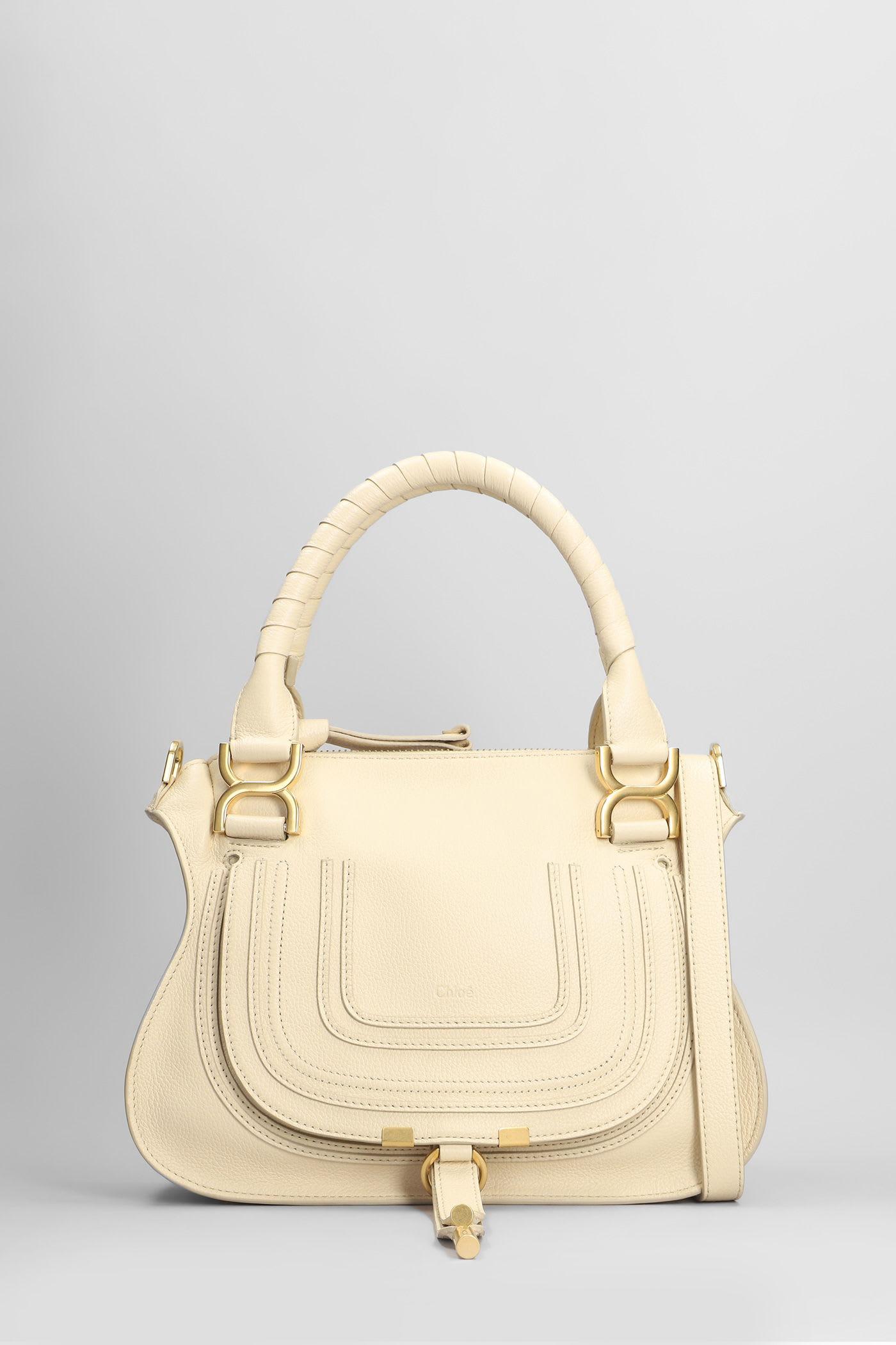 chloé mercie shoulder bag in beige leather