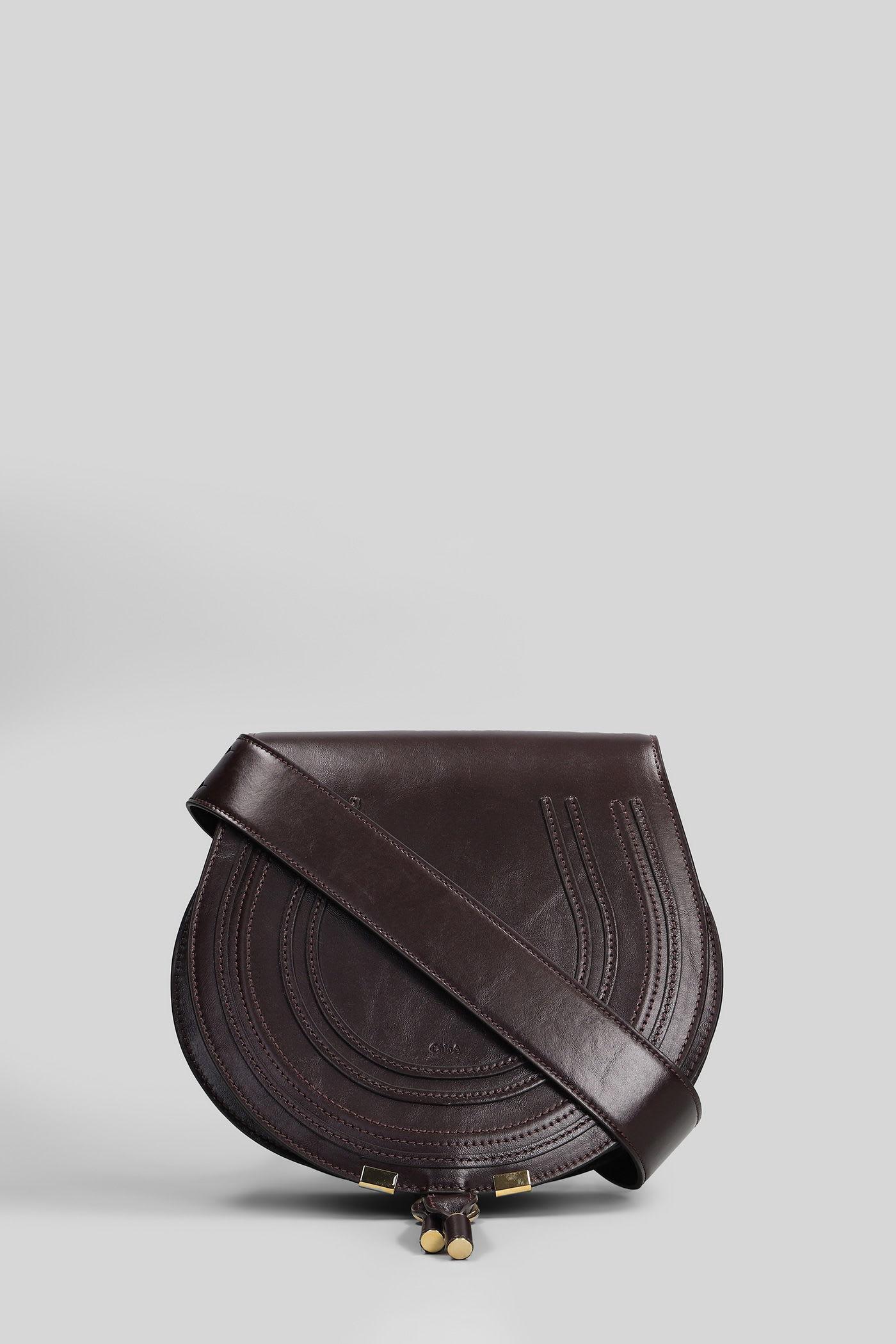 chloé mercie shoulder bag in brown leather