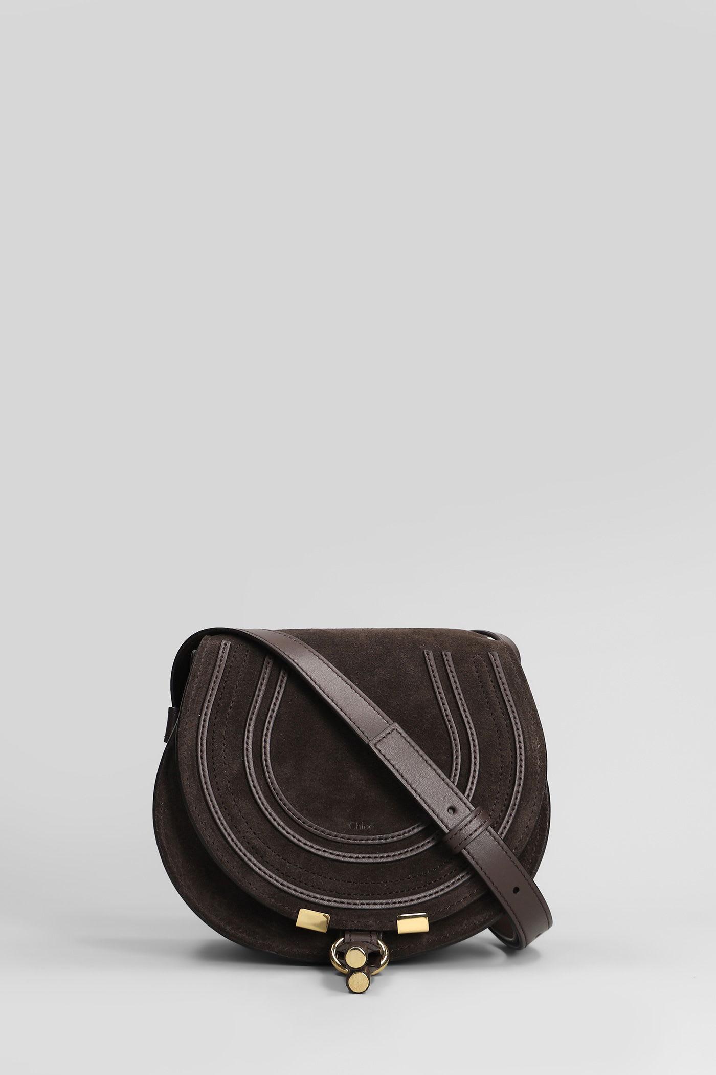 chloé mercie shoulder bag in brown suede