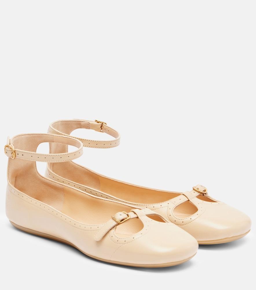 chloé misty leather ballet flats