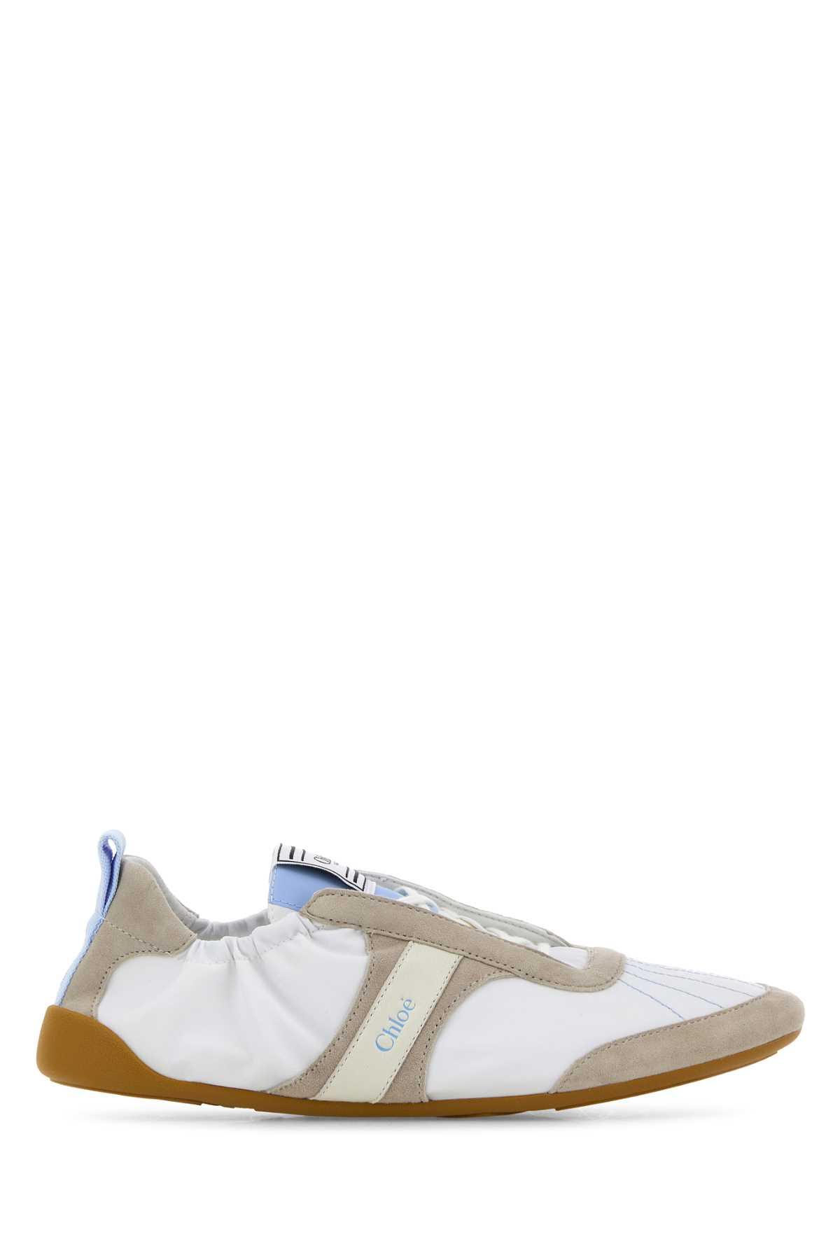 chloé multicolor fabric and suede sneakers