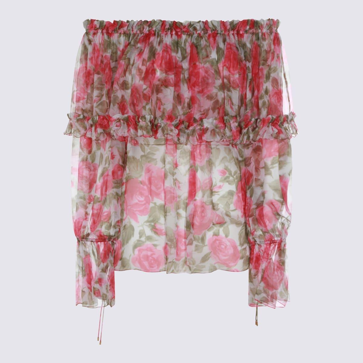 chloé multicolor silk top