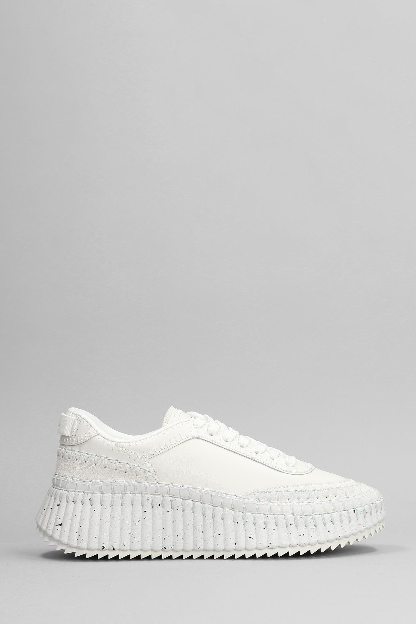 chloé nama sneakers in white leather