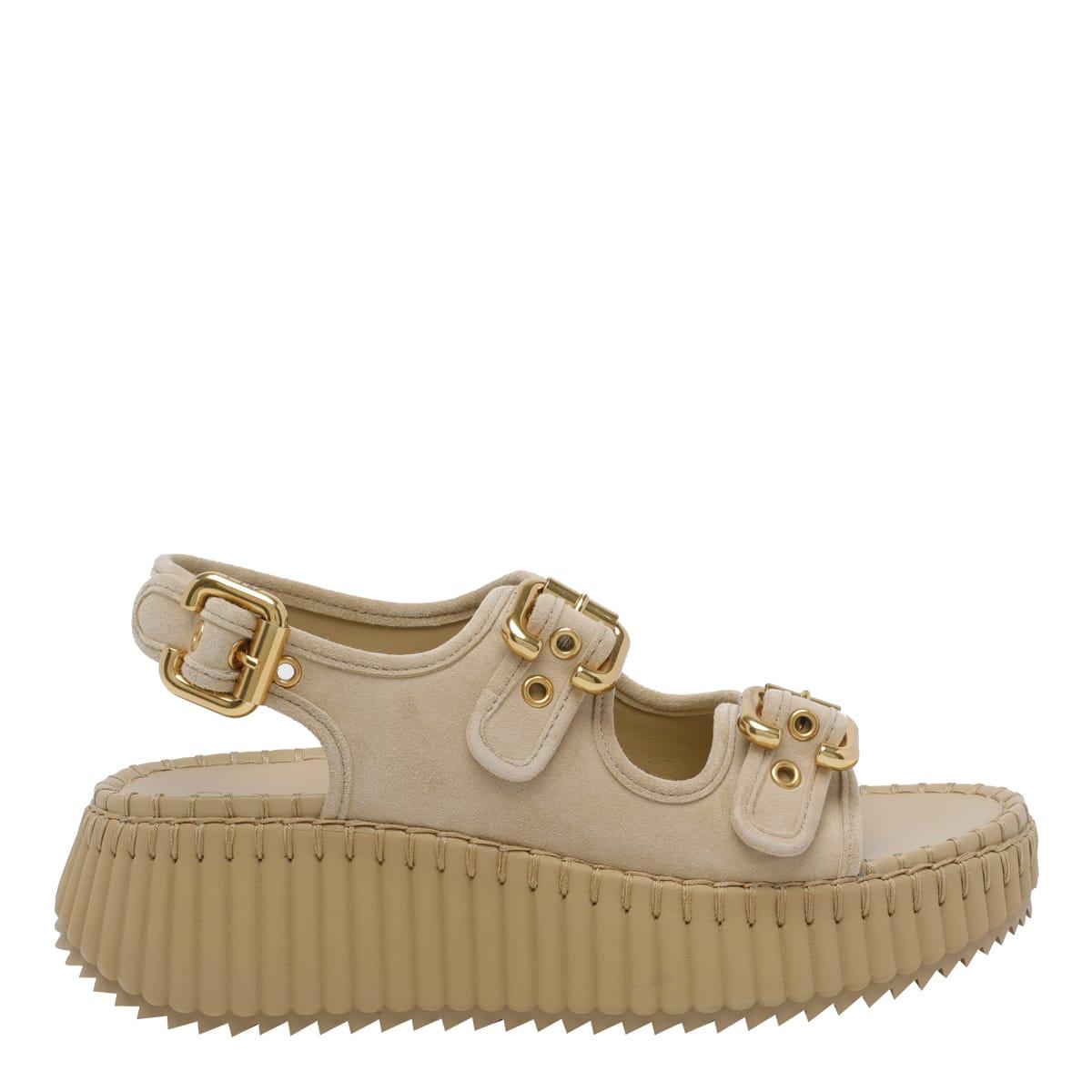 chloé nama wedge sandals