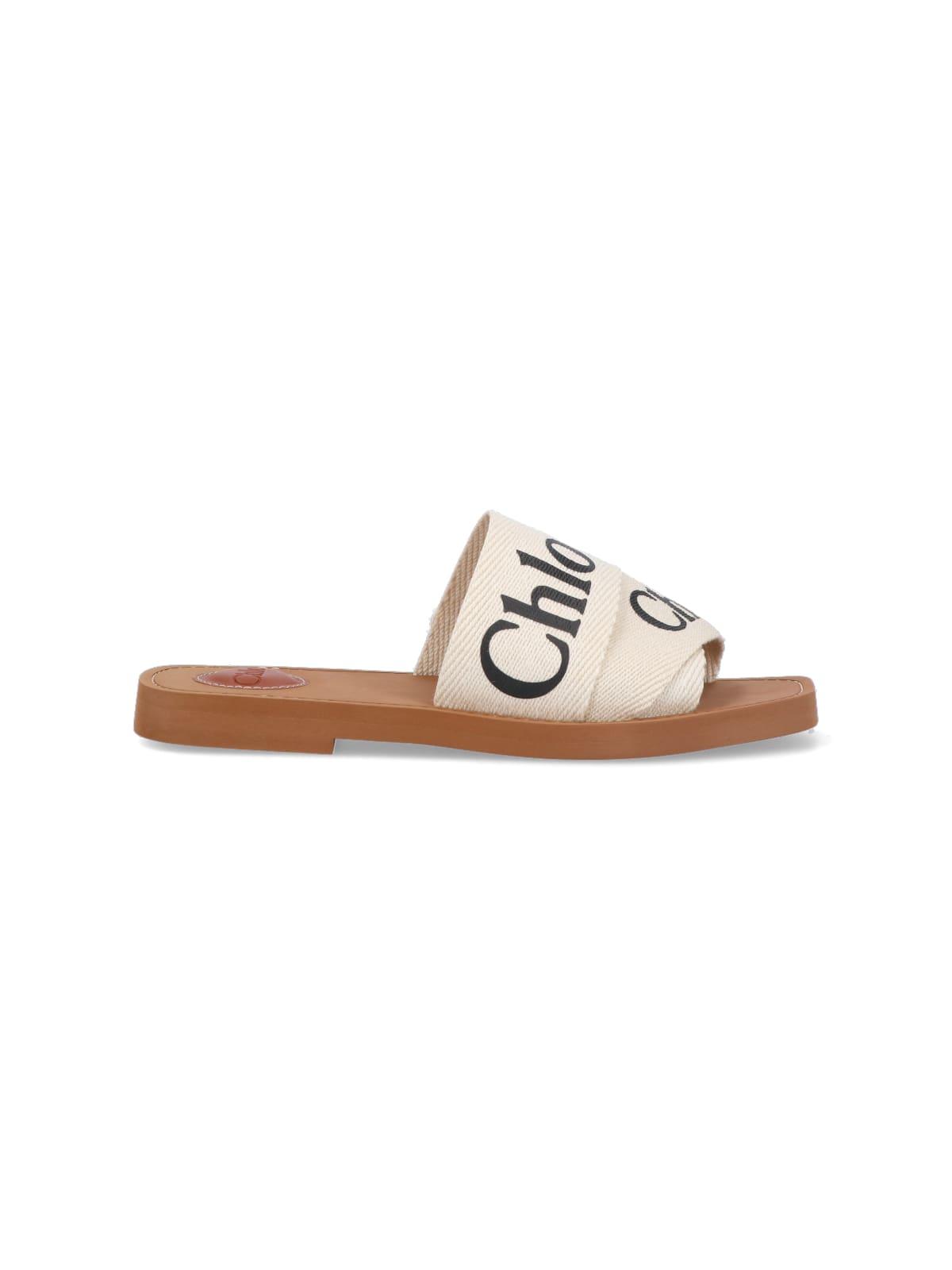 chloé open woody flat mules