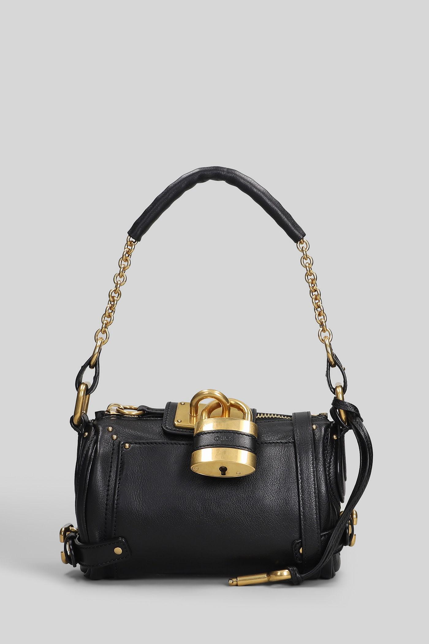 chloé paddington shoulder bag in black leather