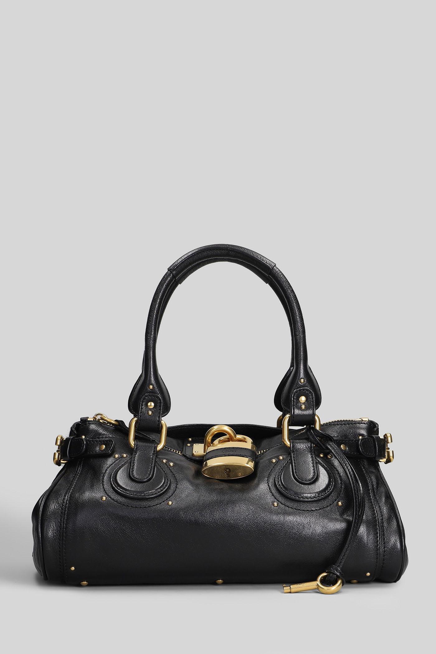 chloé paddington shoulder bag in black leather