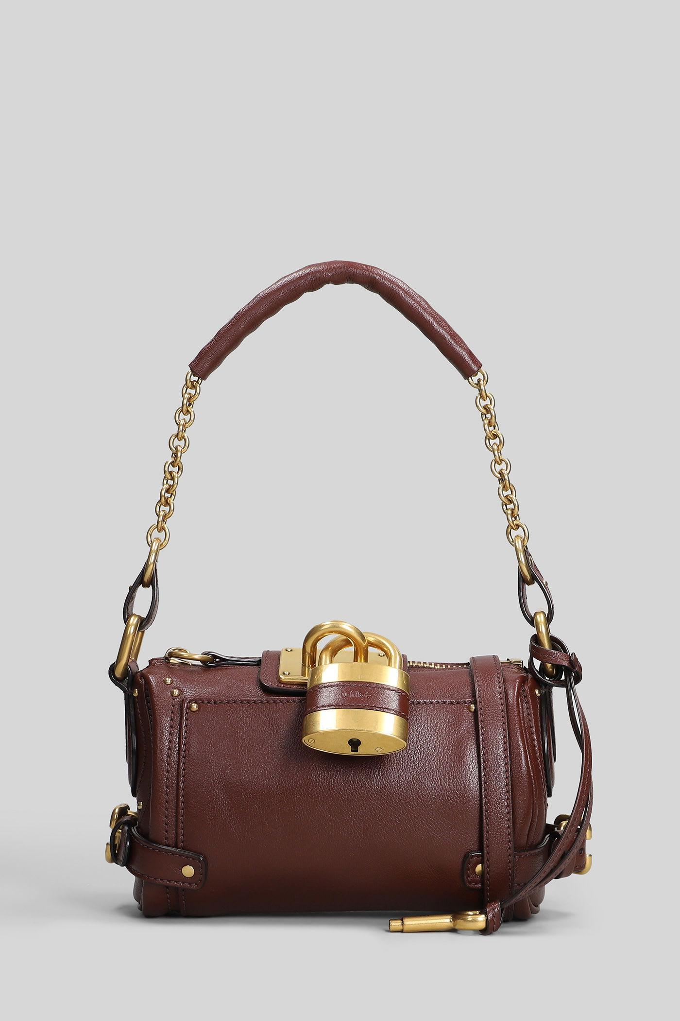 chloé paddington shoulder bag in brown leather