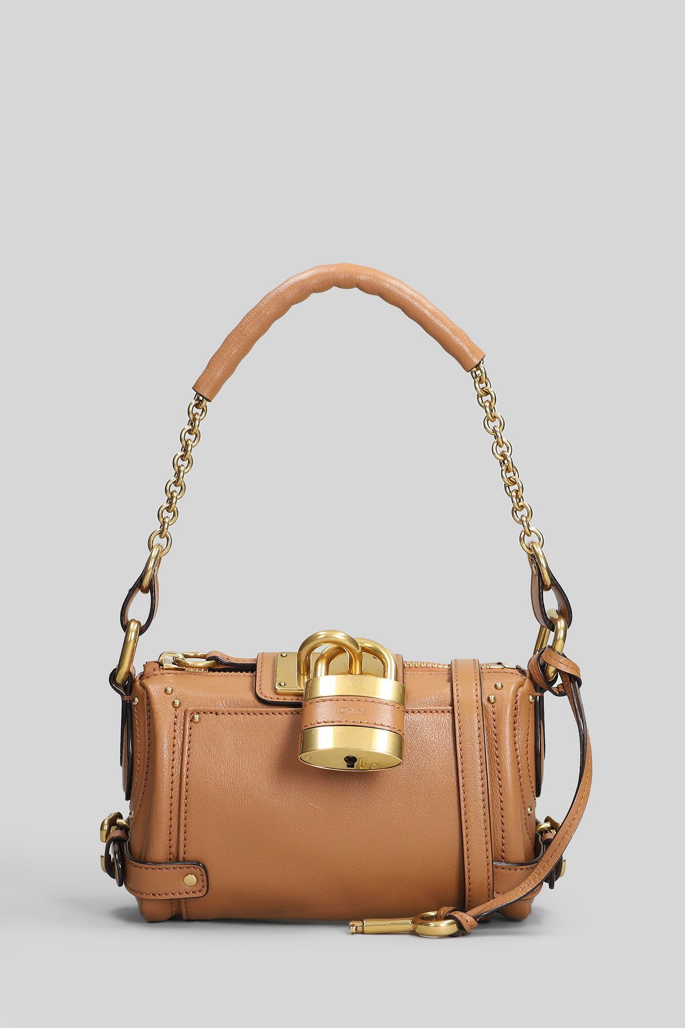 chloé paddington shoulder bag in camel leather