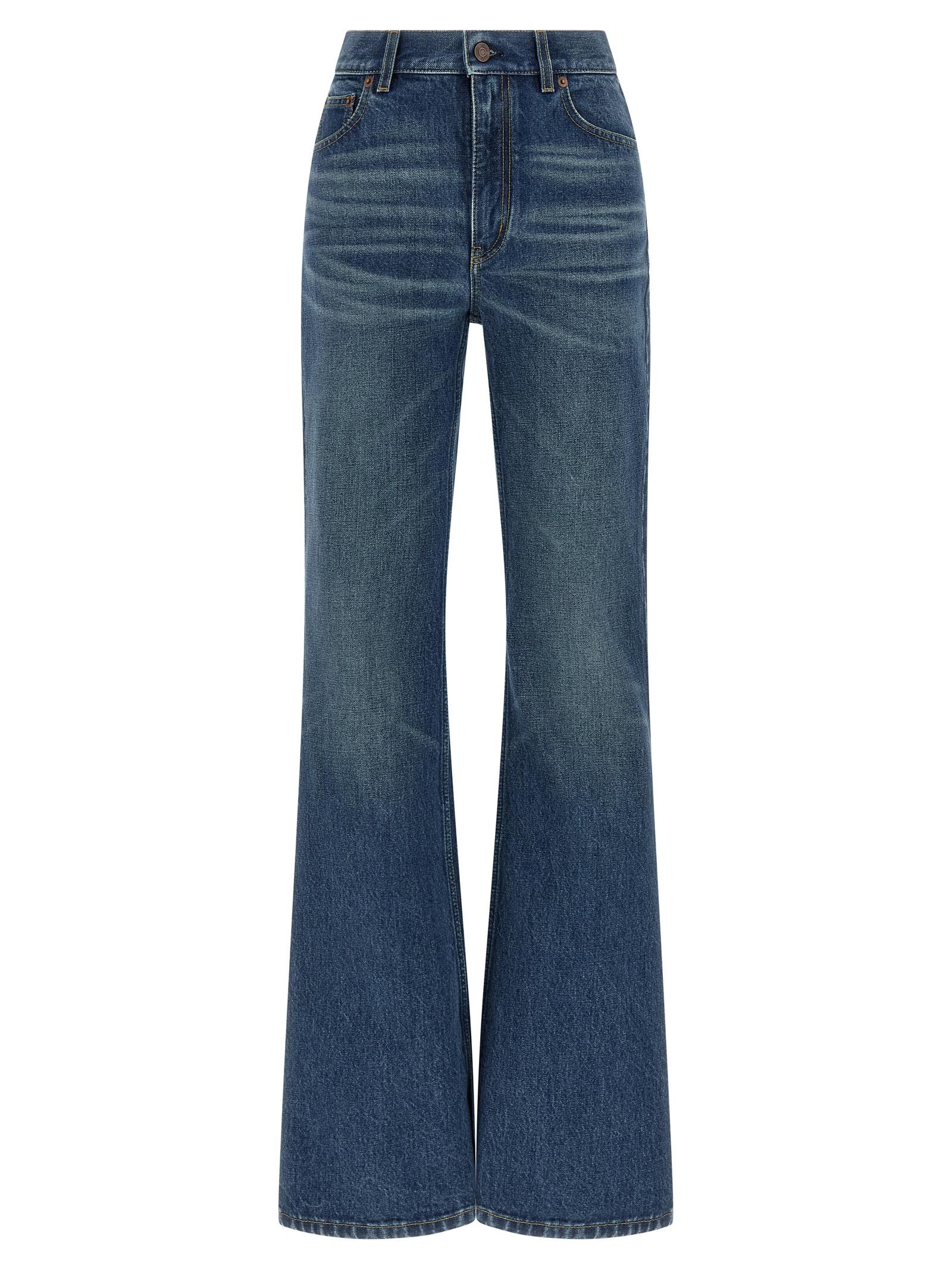 chloé palazzo jeans blue cotton - women
