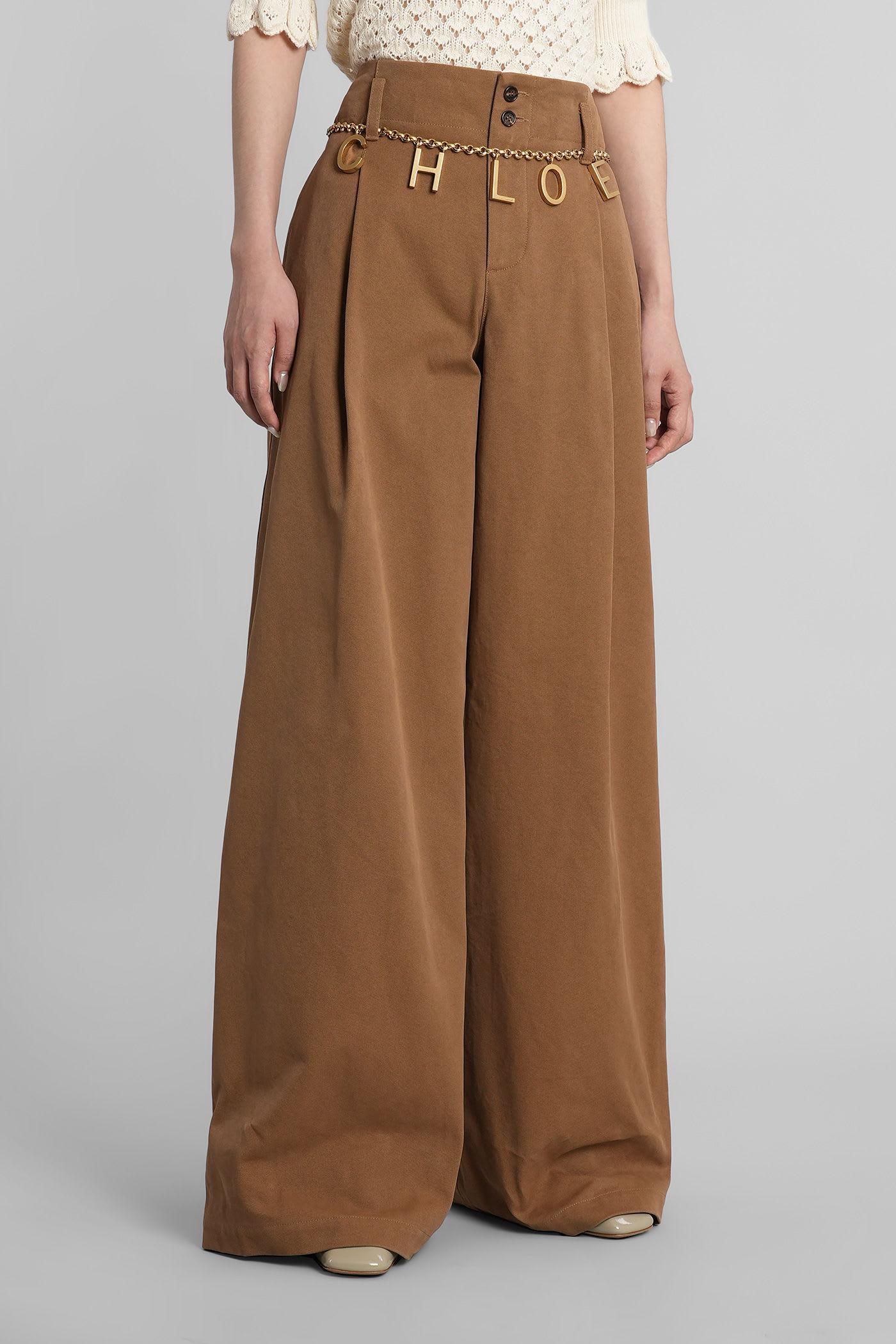 chloé pants in brown cotton