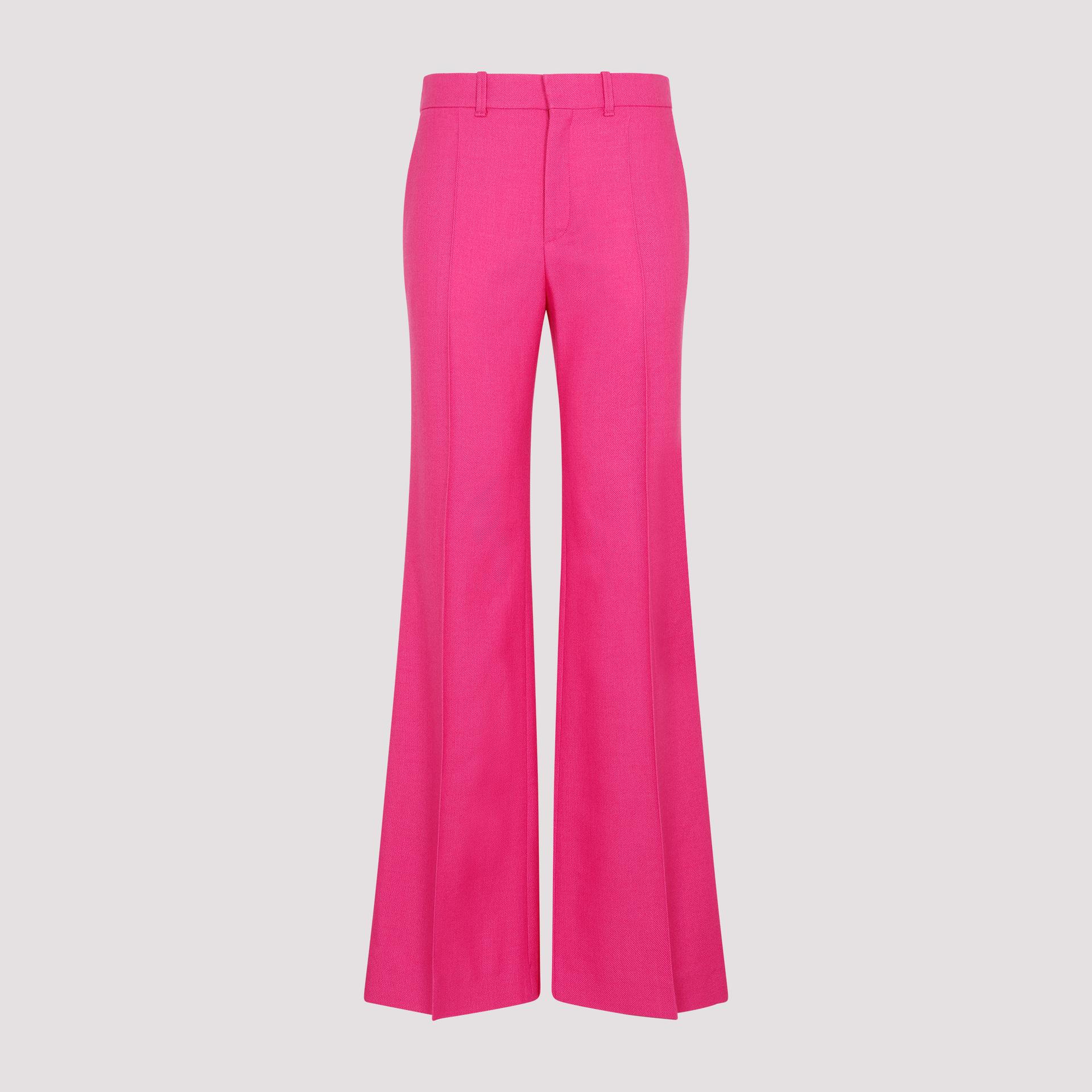 chloé pants pink & purple wool silk cashmere - women
