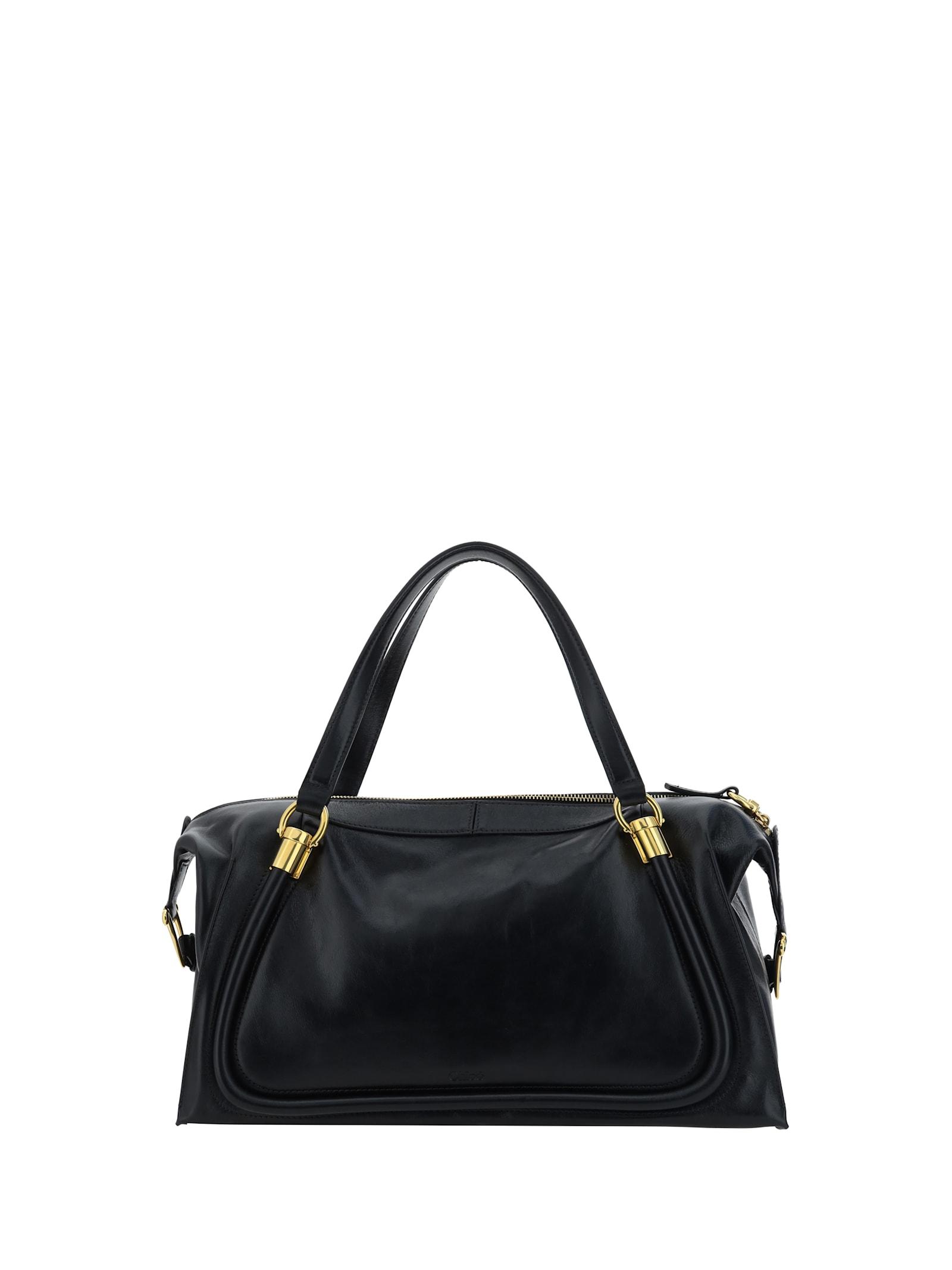 chloé paraty 24 shoulder bag in black leather