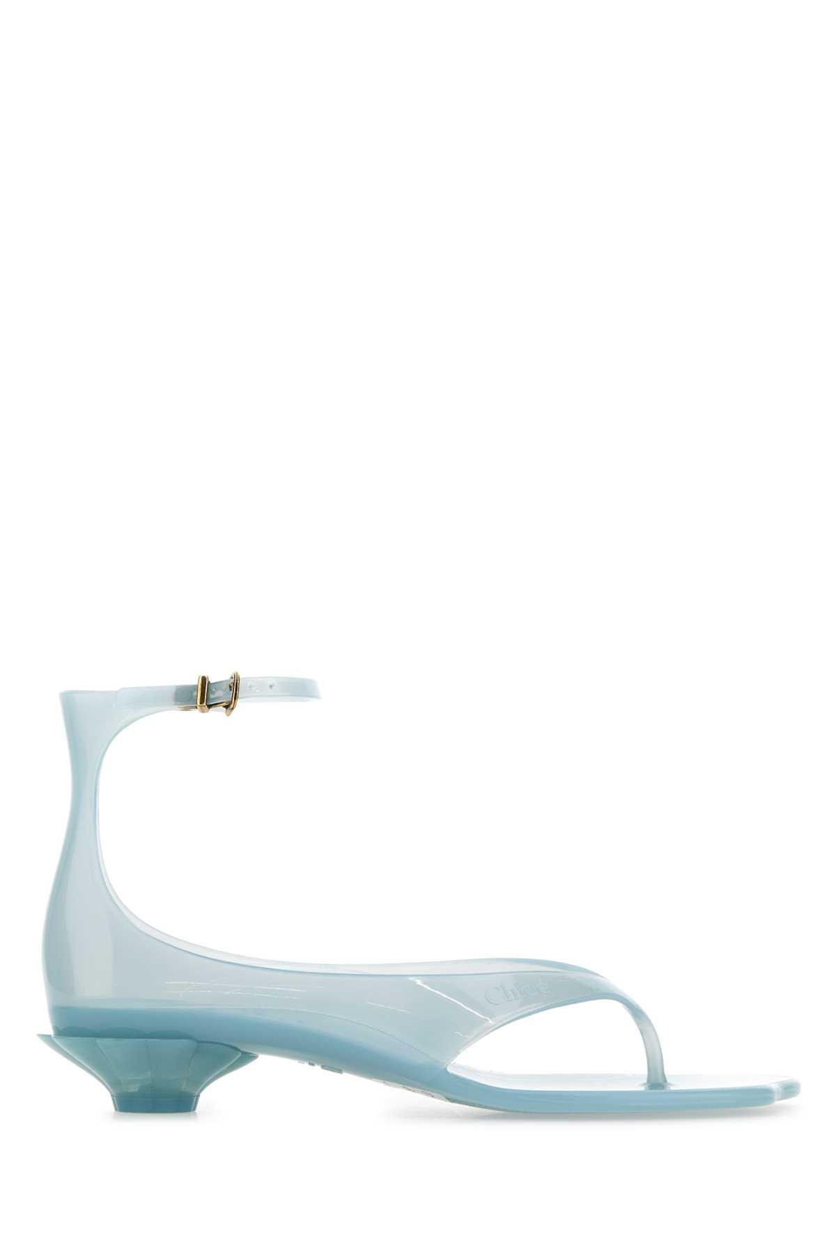 chloé pastel light-blue tpu chloã jelly thong sandals