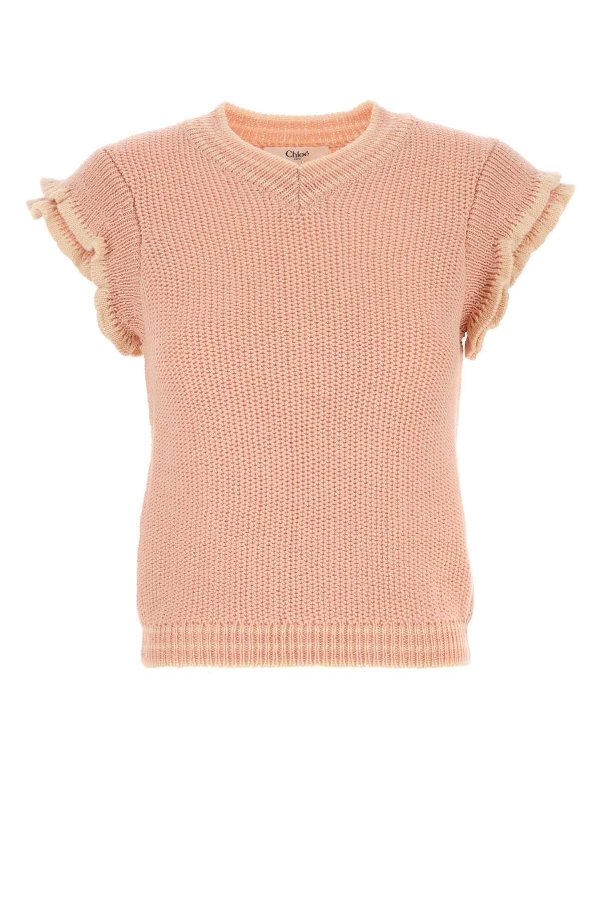 chloé pastel pink wool vest