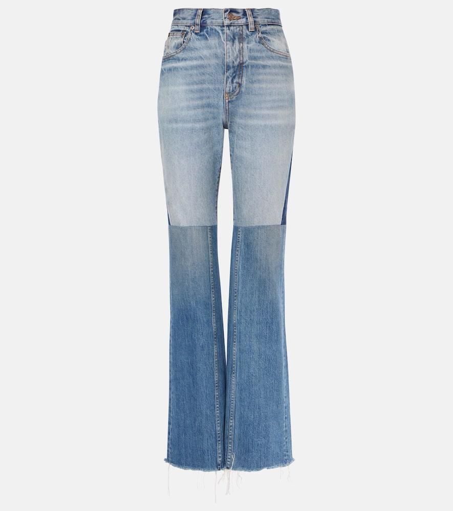 chloé patchwork flared jeans