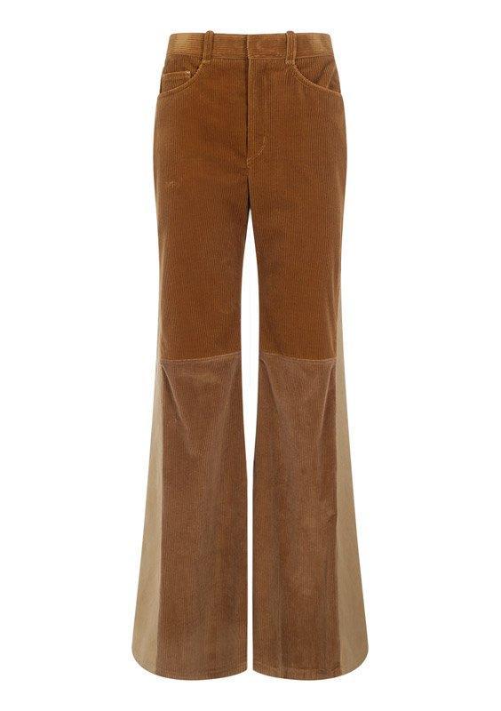 chloé patchwork flared trousers