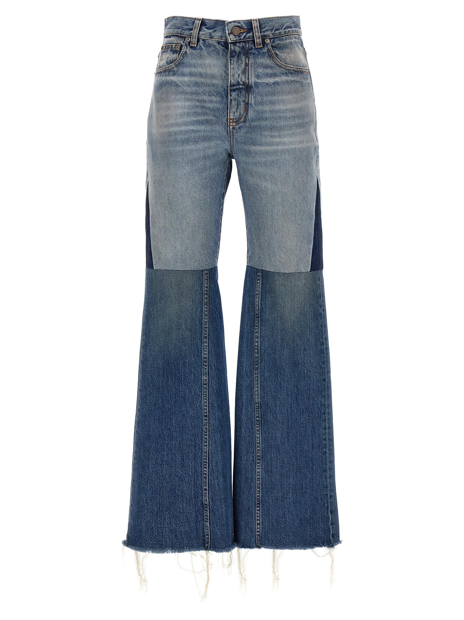 chloé patchwork jeans blue cotton - women