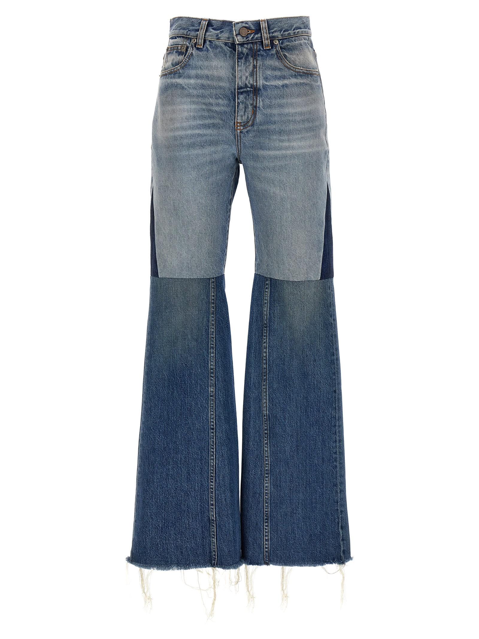 chloé patchwork jeans
