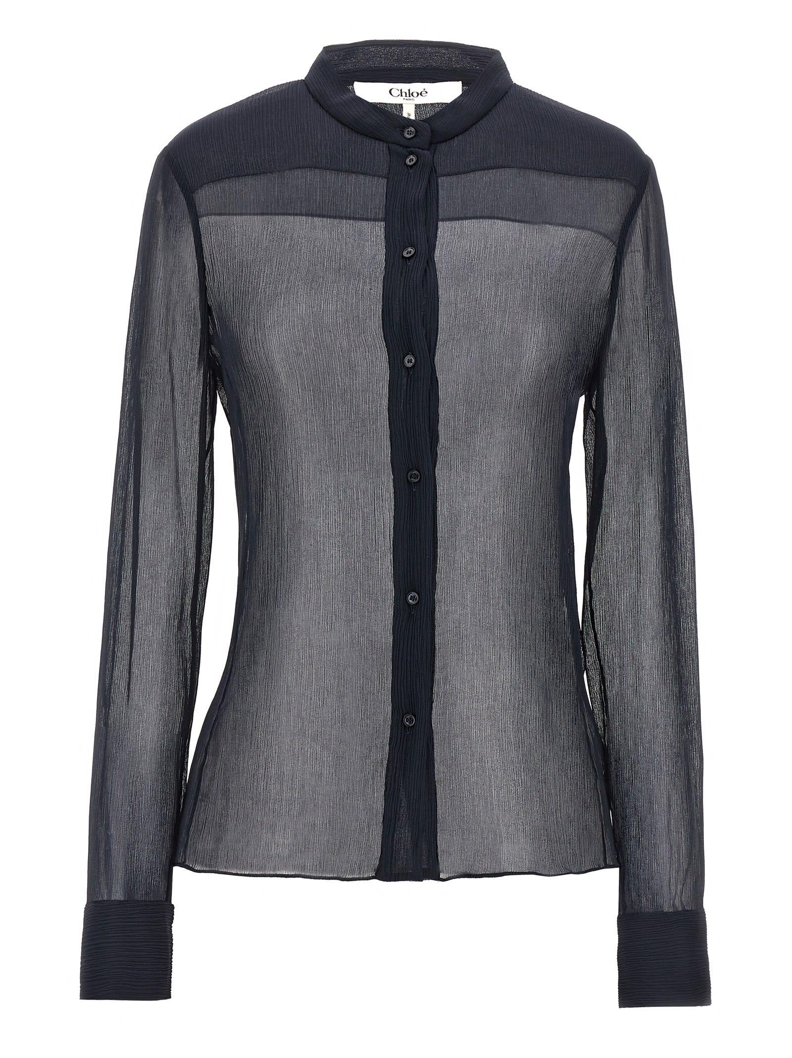 chloé pleated silk shirt
