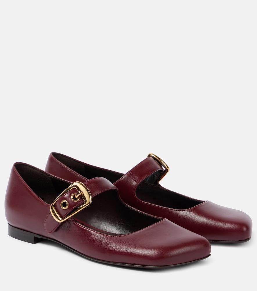 chloé polly leather mary jane flats