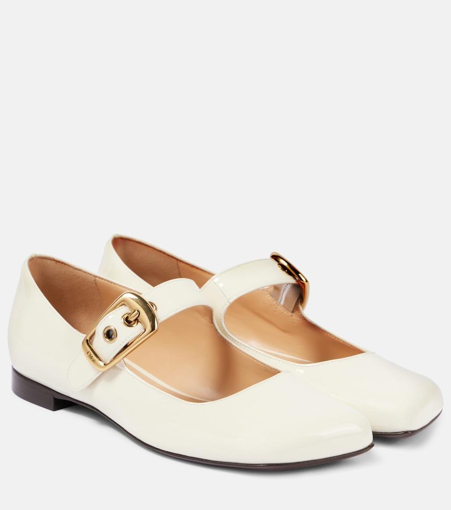 chloé polly leather mary jane flats