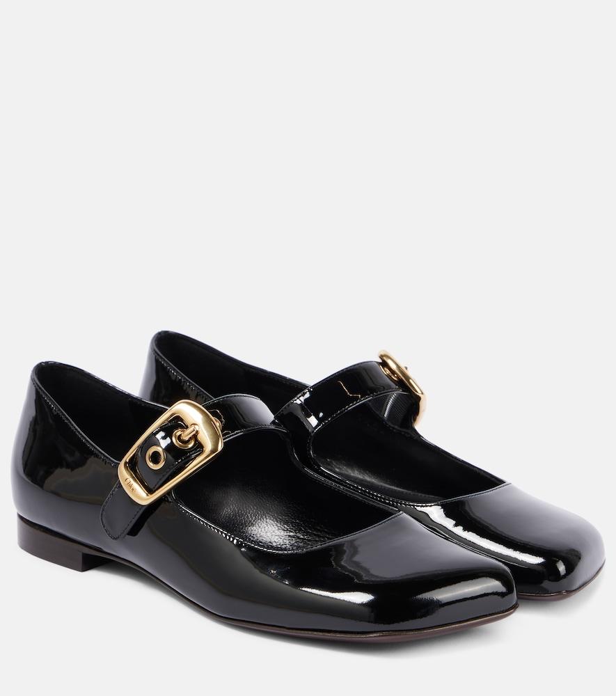 chloé polly patent leather mary jane flats