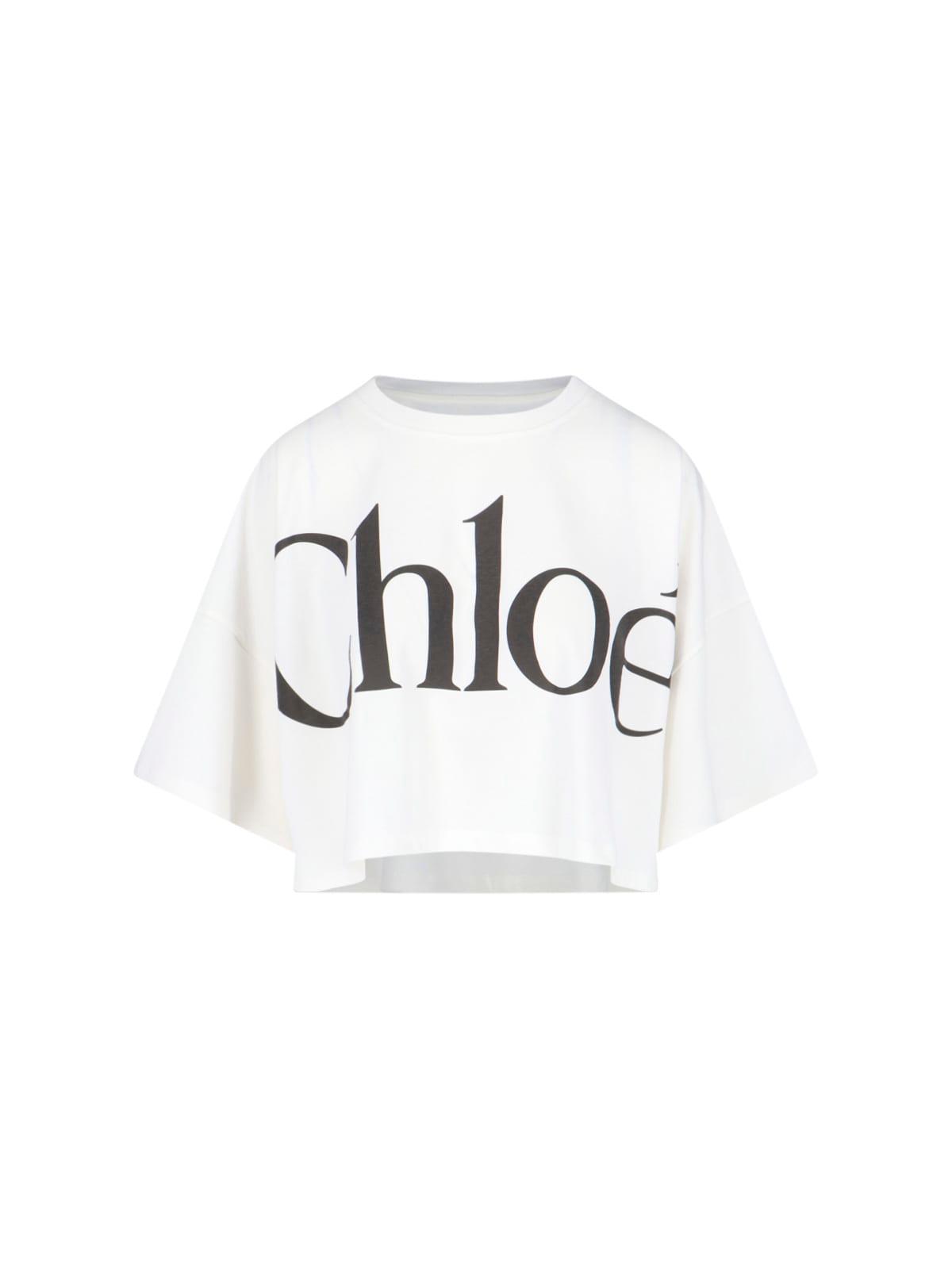chloé printed crop top