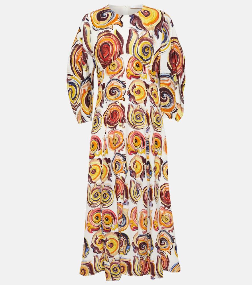 chloé printed silk maxi dress