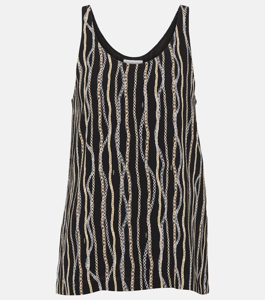 chloé printed silk tank top