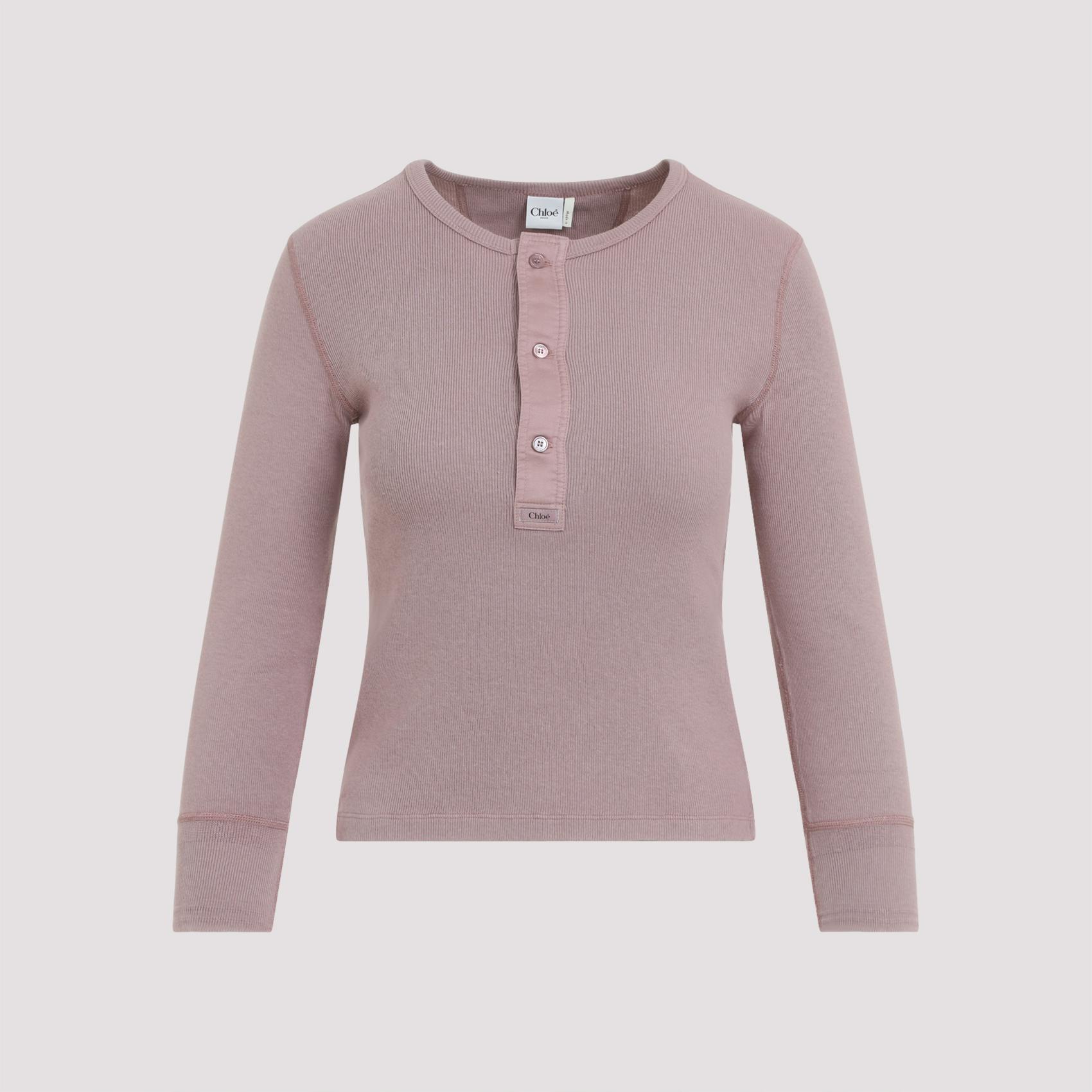 chloé pullover pink & purple cotton sweater - women