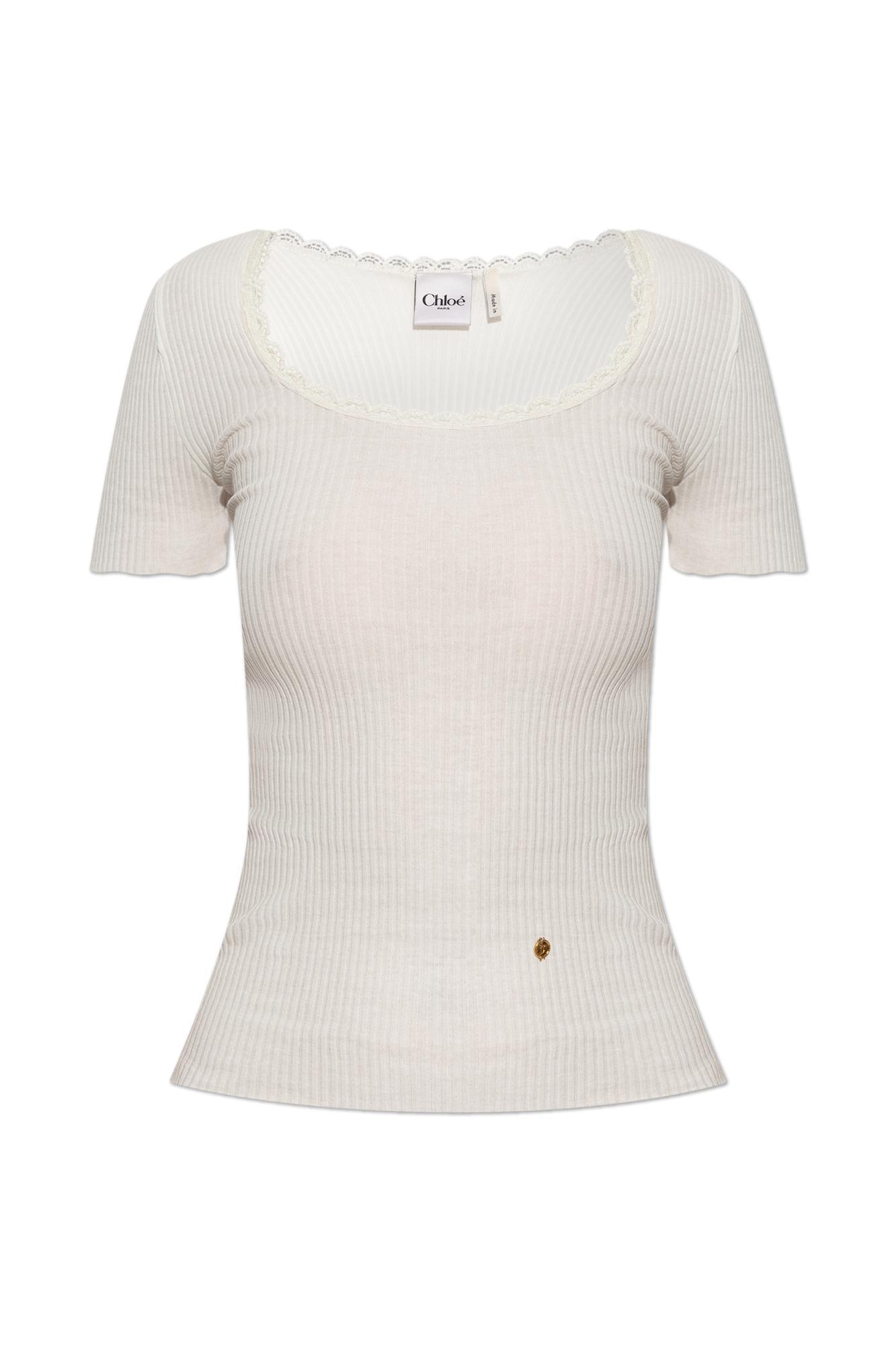 chloé ribbed fitted top