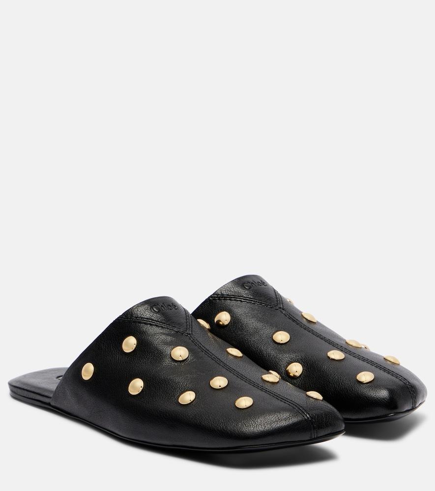 chloé rita studded leather mules