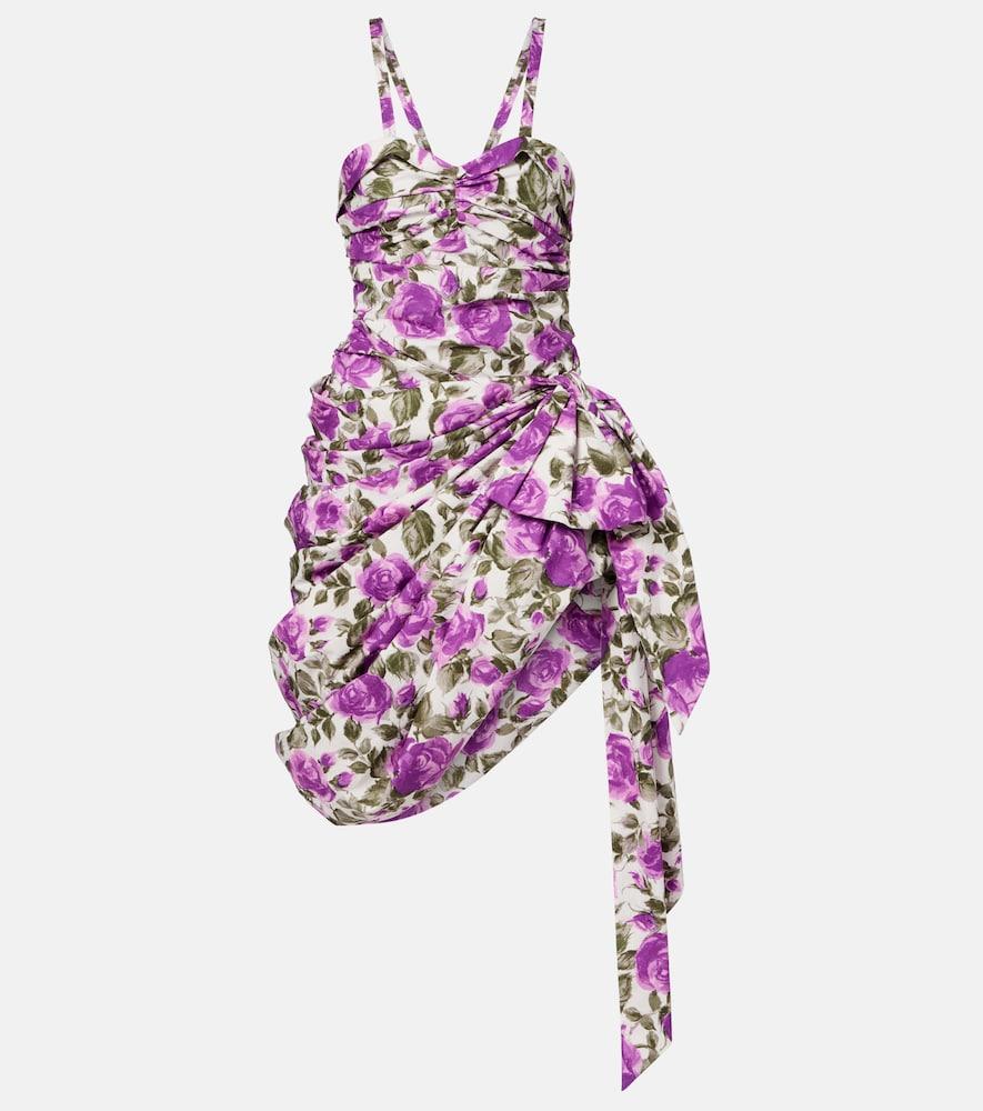 chloé ruched asymmetric cotton minidress