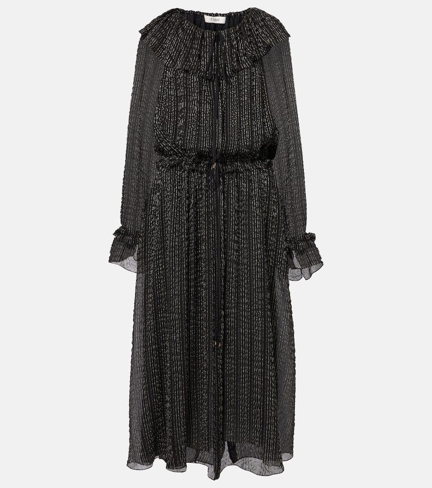 chloé ruffled gathered silk