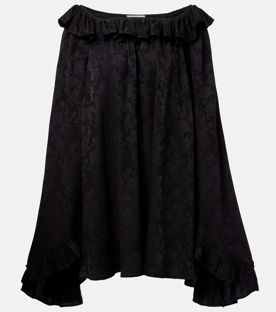 chloé ruffled jacquard silk minidress