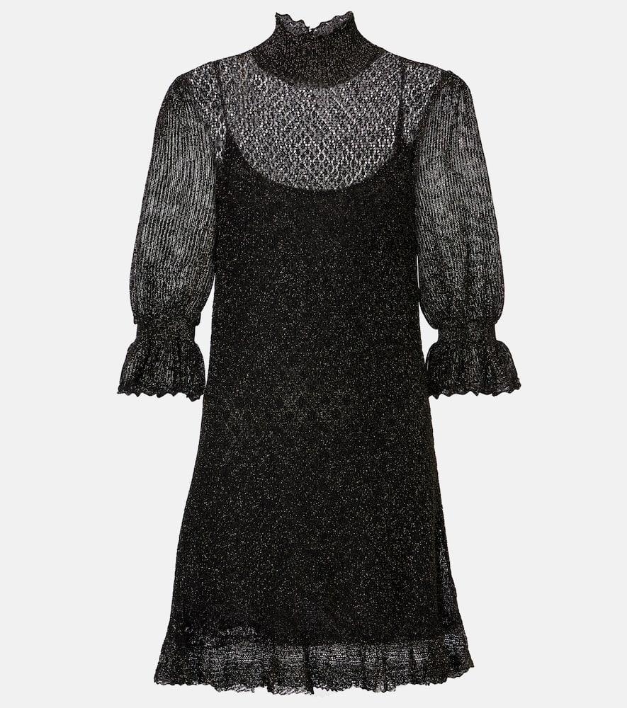 chloé ruffled lamé minidress