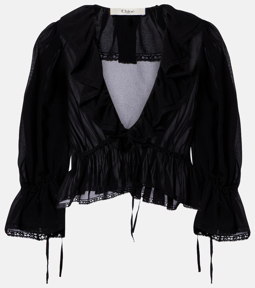 chloé ruffled silk blouse