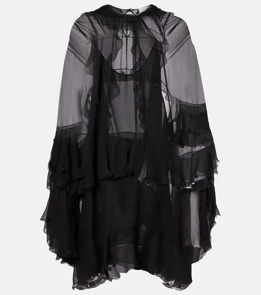 chloé ruffled silk chiffon minidress
